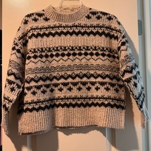 Crewneck Sweater - Cream and Black